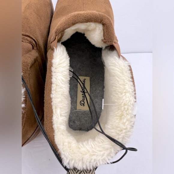 DEARFOAMS, MEN’S INDOOR/OUTDOOR WARM SLIPPERS, BROWN COLOR US SIZE 7-8, EU 40-41 - Picture 9 of 12